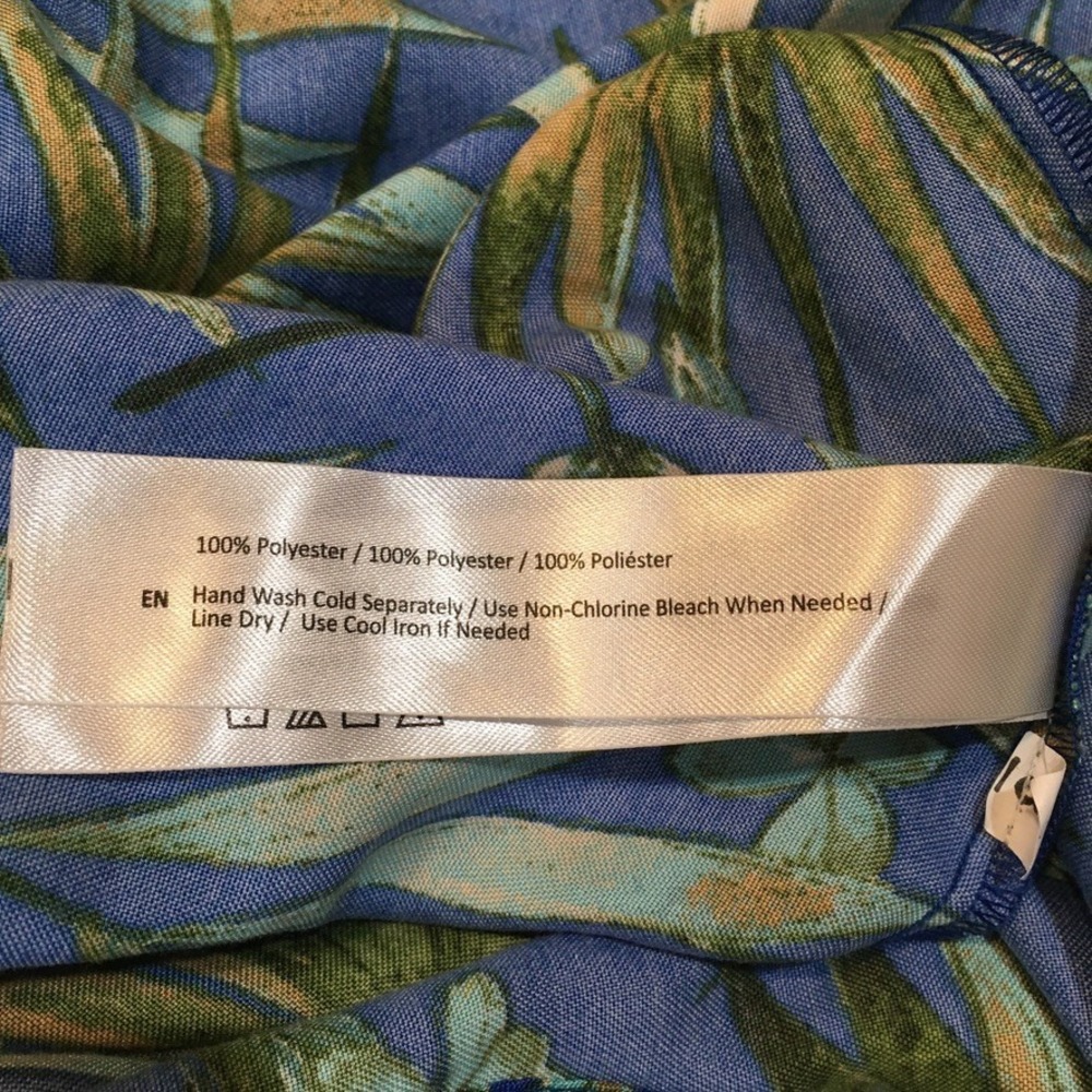 BOG Collective Tropical Floral Tiered Maxi Dress Womens M Blue Green Boho Resort - Picture 11 of 14
